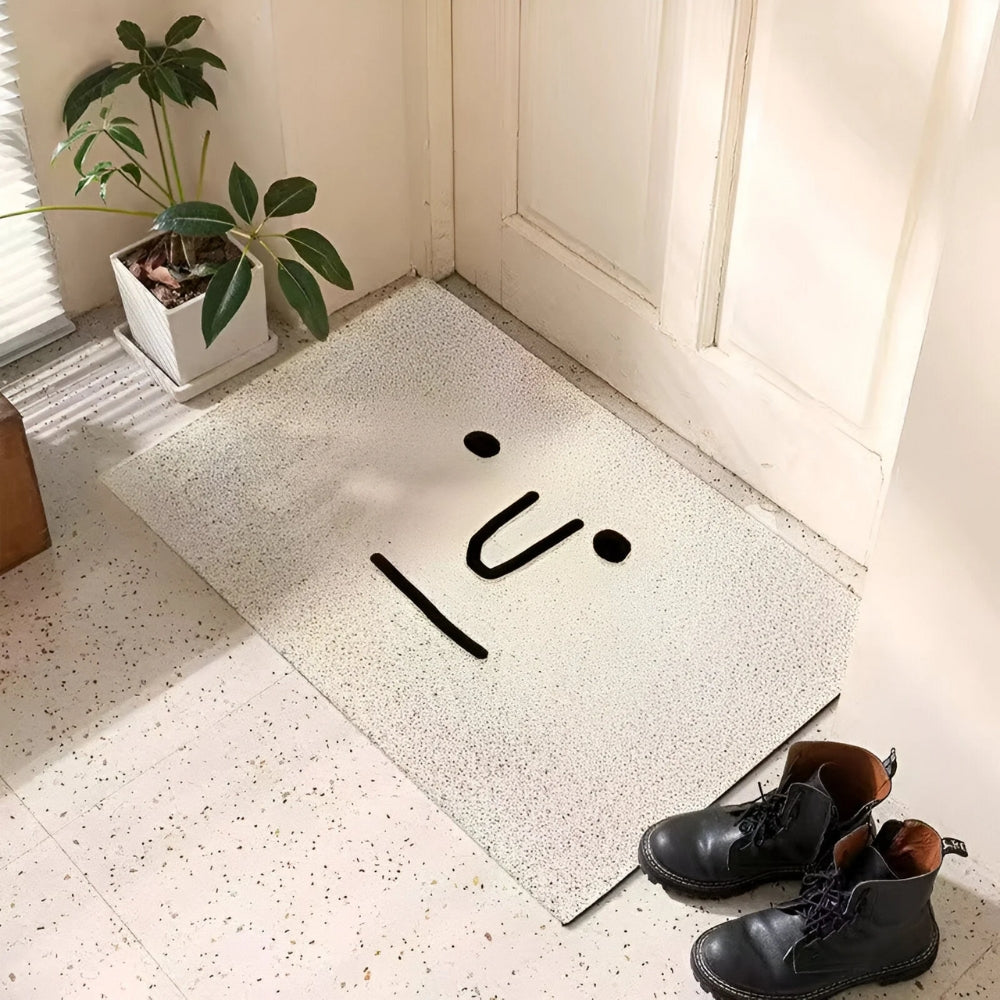 Smiley-Fussmatte - Rutschfester Eingangsteppich - Verspielter Innen-/Aussenteppich