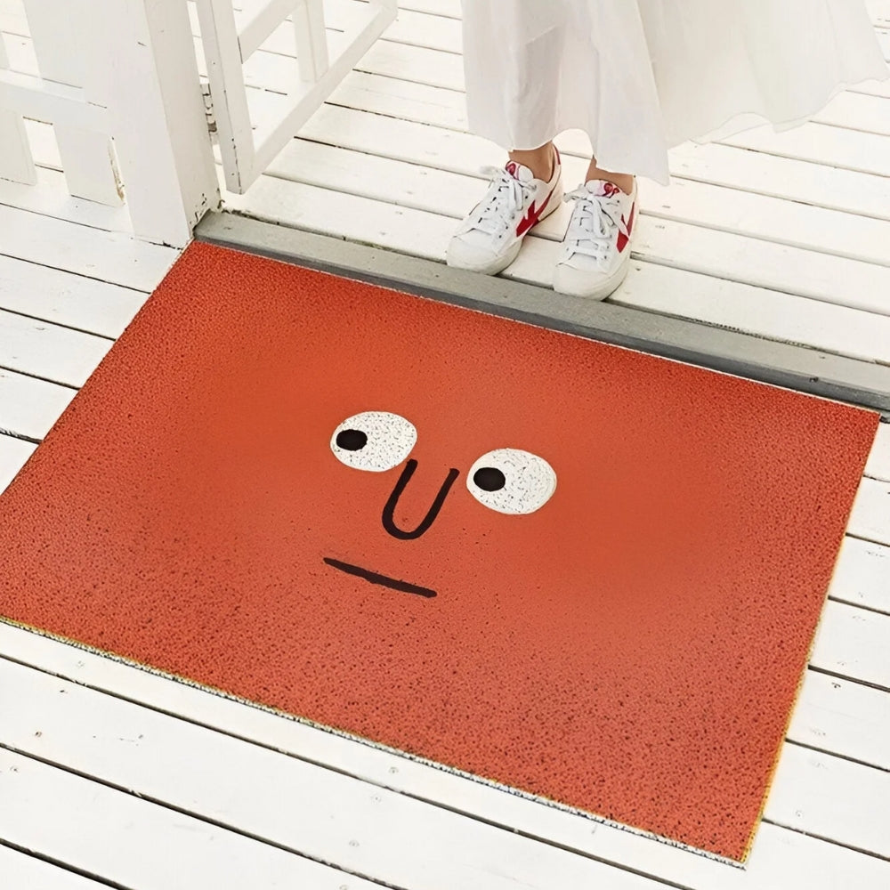 Smiley-Fussmatte - Rutschfester Eingangsteppich - Verspielter Innen-/Aussenteppich