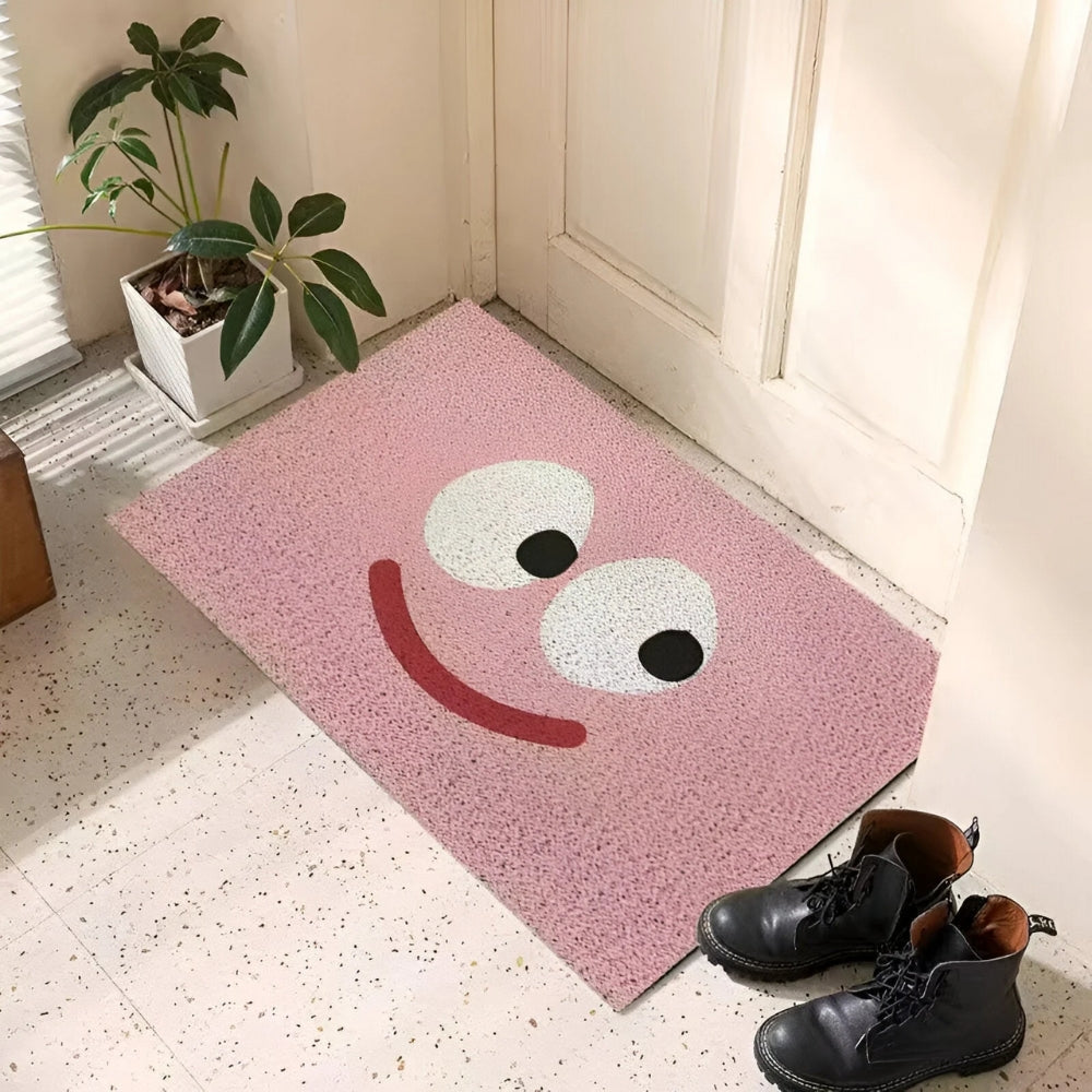 Smiley-Fussmatte - Rutschfester Eingangsteppich - Verspielter Innen-/Aussenteppich