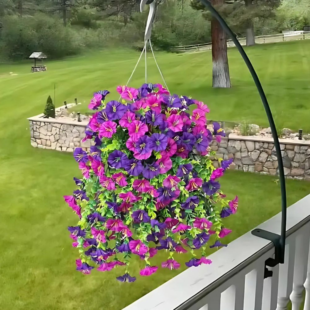 Künstliche hängende Blumendekoration mit Trichterwinden