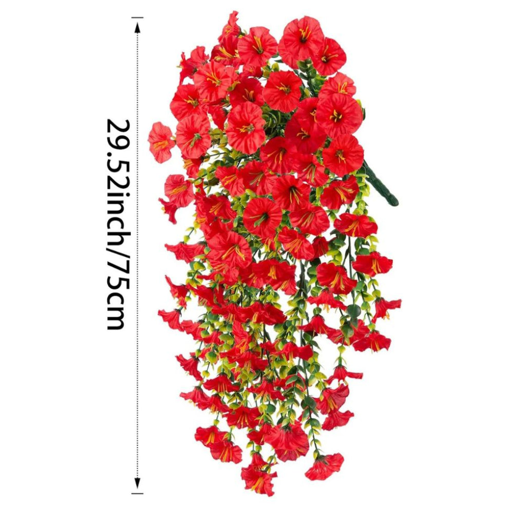 Künstliche hängende Blumendekoration mit Trichterwinden