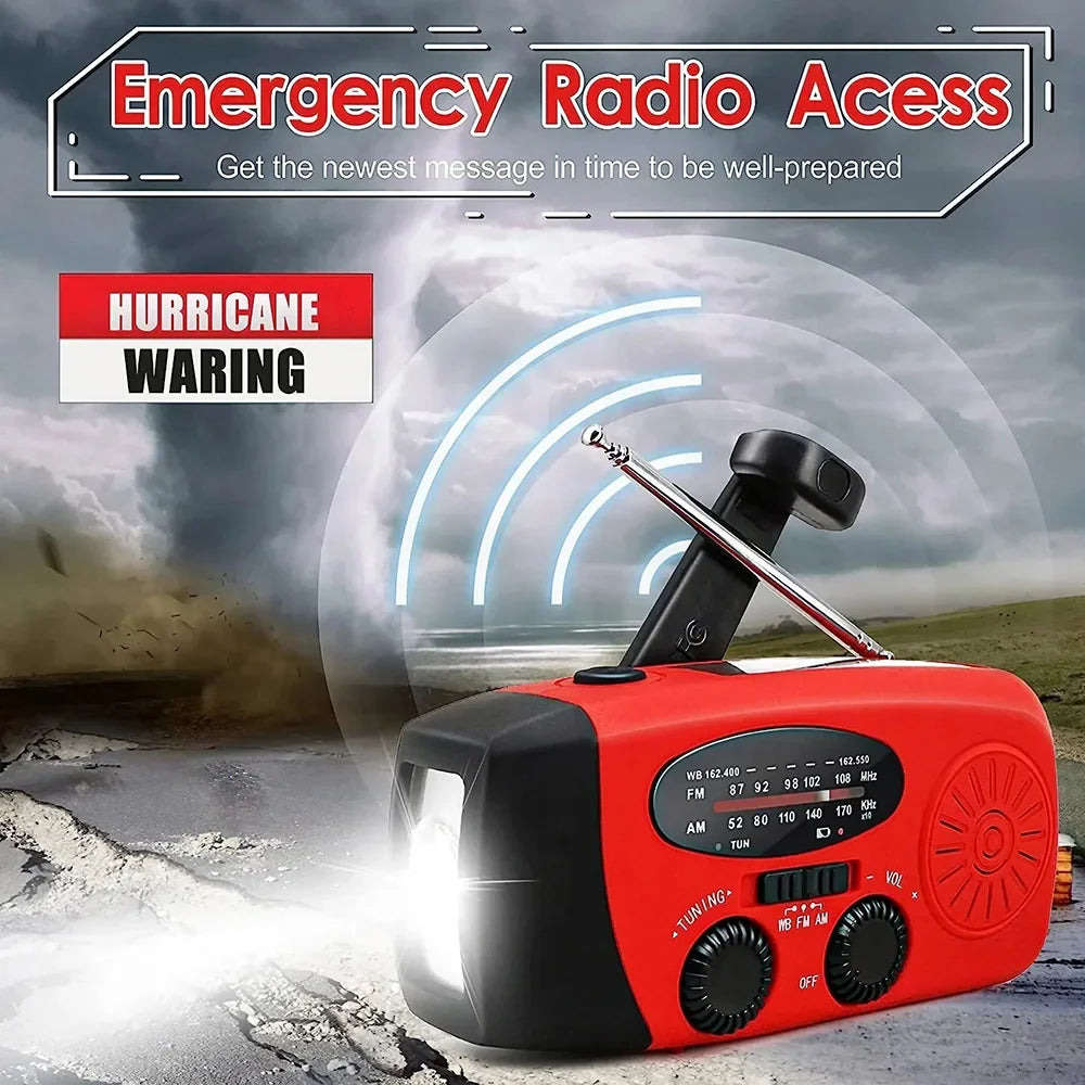 Multifunktionales Outdoor Solar- und Kurbelradio mit Taschenlampe