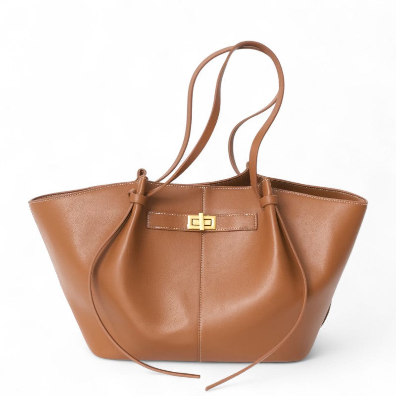 Grosse schwarze PU-Leder Handtasche