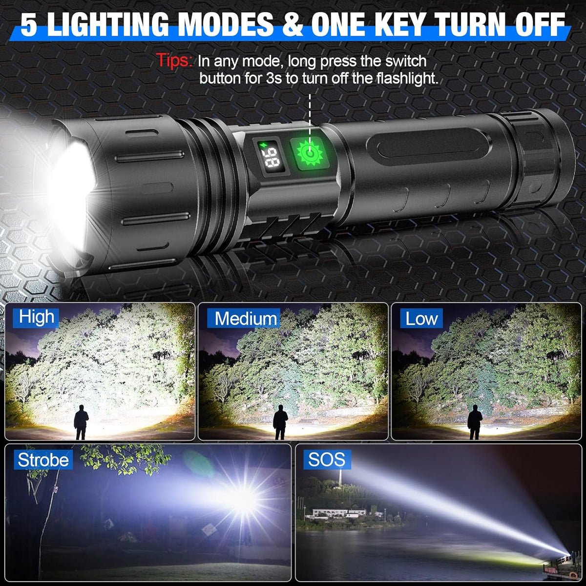 Taktische LED-Taschenlampe mit hoher Leuchtkraft
