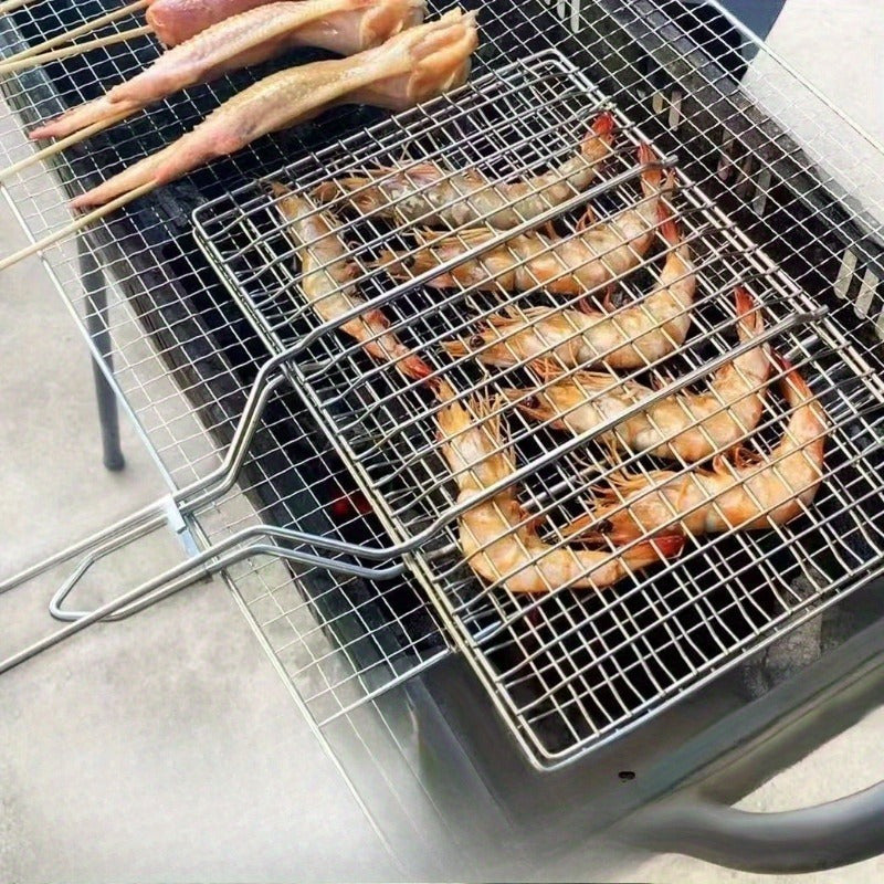 Grillkorb mit grosser Kapazität für das gleichmässige Grillen von Fisch und Gemüse