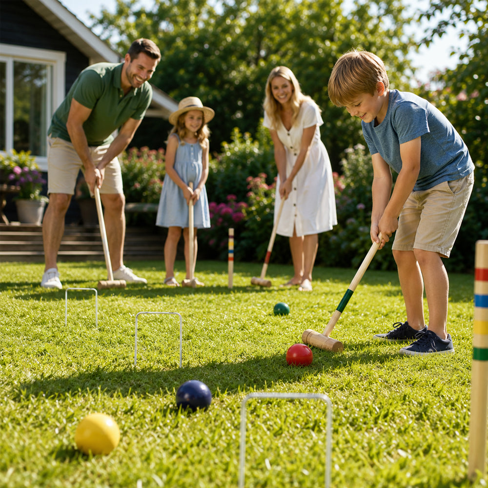 Grosses Sommer-Gartenspielset mit 5 klassischen Gartenspielen