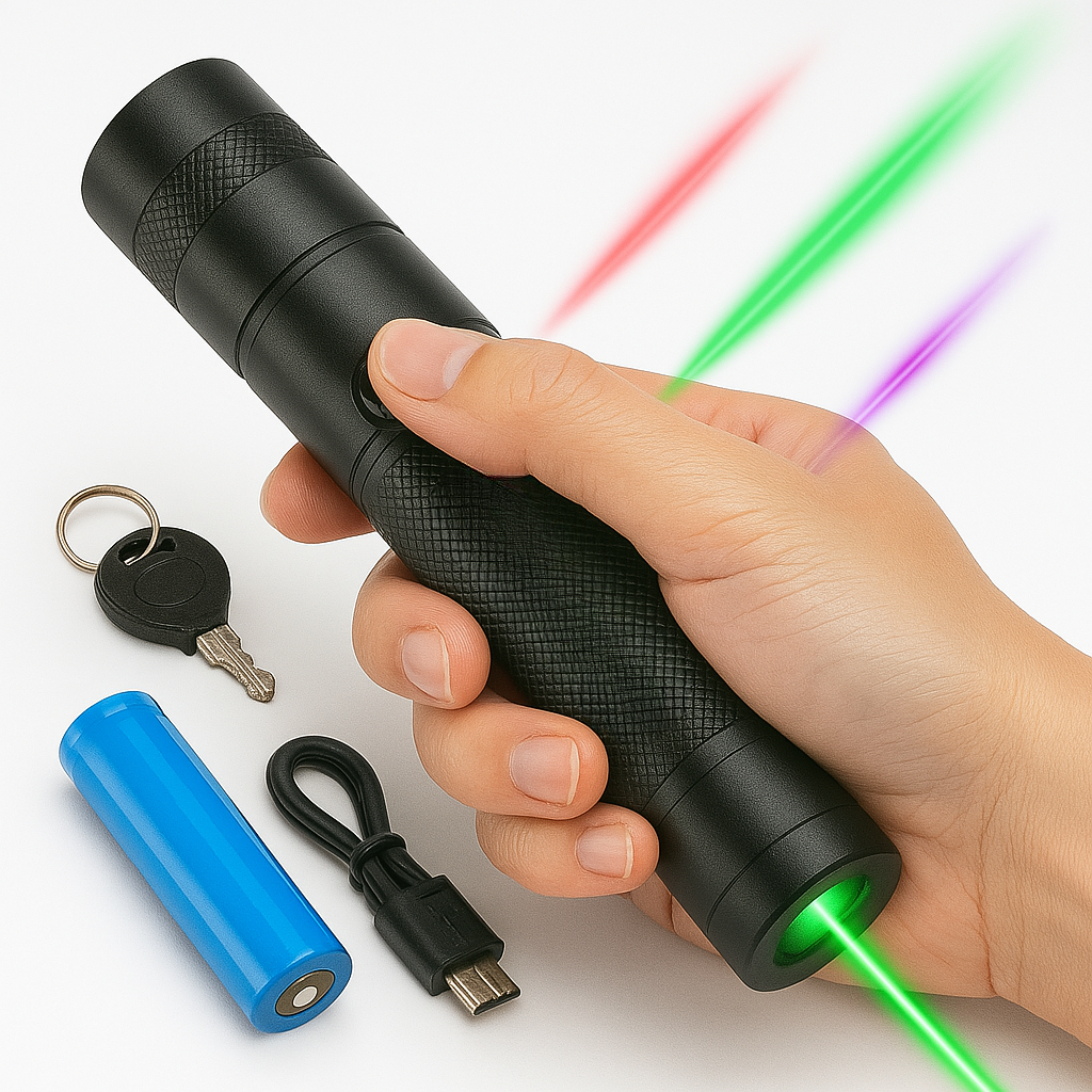 Leistungsstarke Laserpointer-Taschenlampe mit hoher Reichweite
