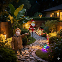 Solar-Giesskannen-Lichterkette mit Weihnachtsmann – Weihnachts-Lichterkette für aussen