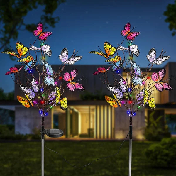 Solar-Gartenleuchten mit Schmetterlingen
