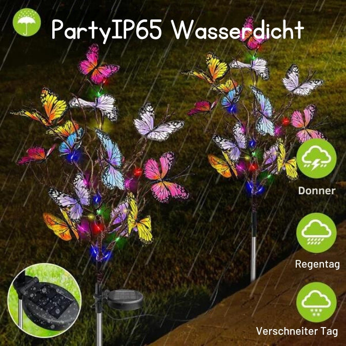 Solar-Gartenleuchten mit Schmetterlingen