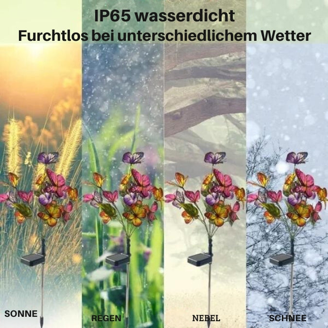 Solar-Gartenleuchten mit Schmetterlingen