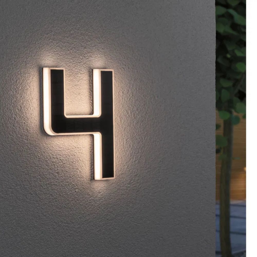 Solar-beleuchtete Hausnummer