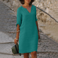 Damen Midikleid mit 3/4-Ärmeln und geradem Schnitt