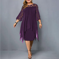 Damen Midikleid in A-Linie mit 3/4-Ärmeln