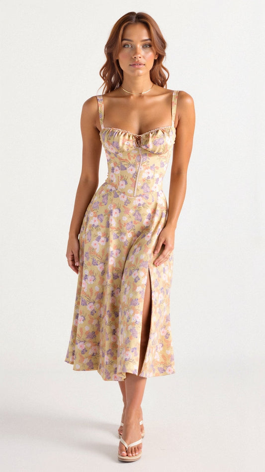 Damen A-Linien-Kleid mit Spaghettiträgern