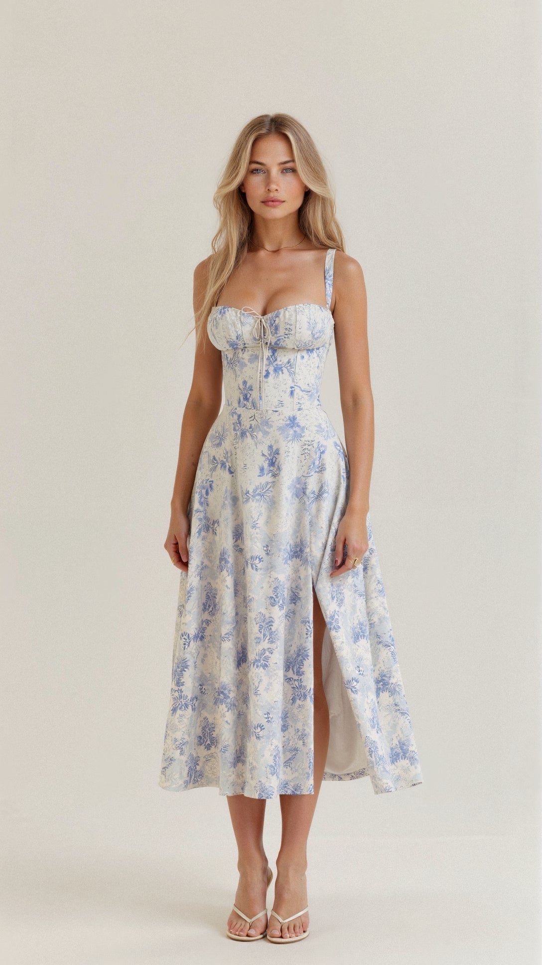 Damen A-Linien-Kleid mit Spaghettiträgern