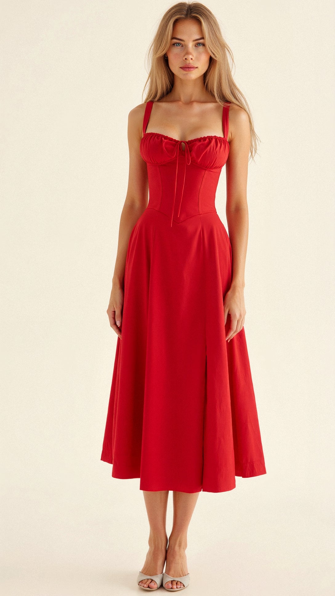 Damen A-Linien-Kleid mit Spaghettiträgern