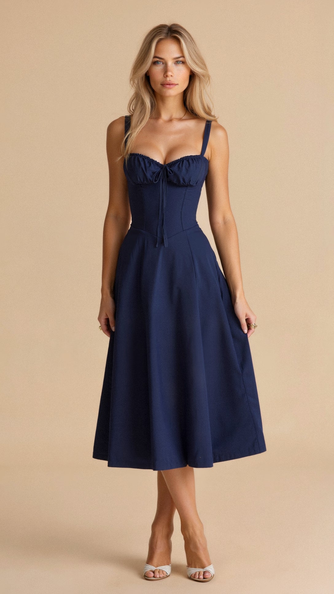 Damen A-Linien-Kleid mit Spaghettiträgern