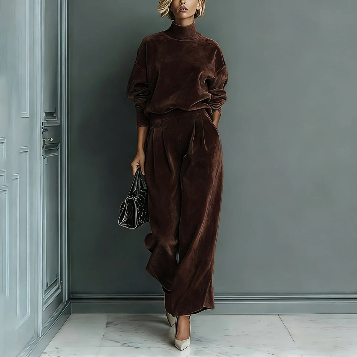 Damen-Samt-Loungewear-Set