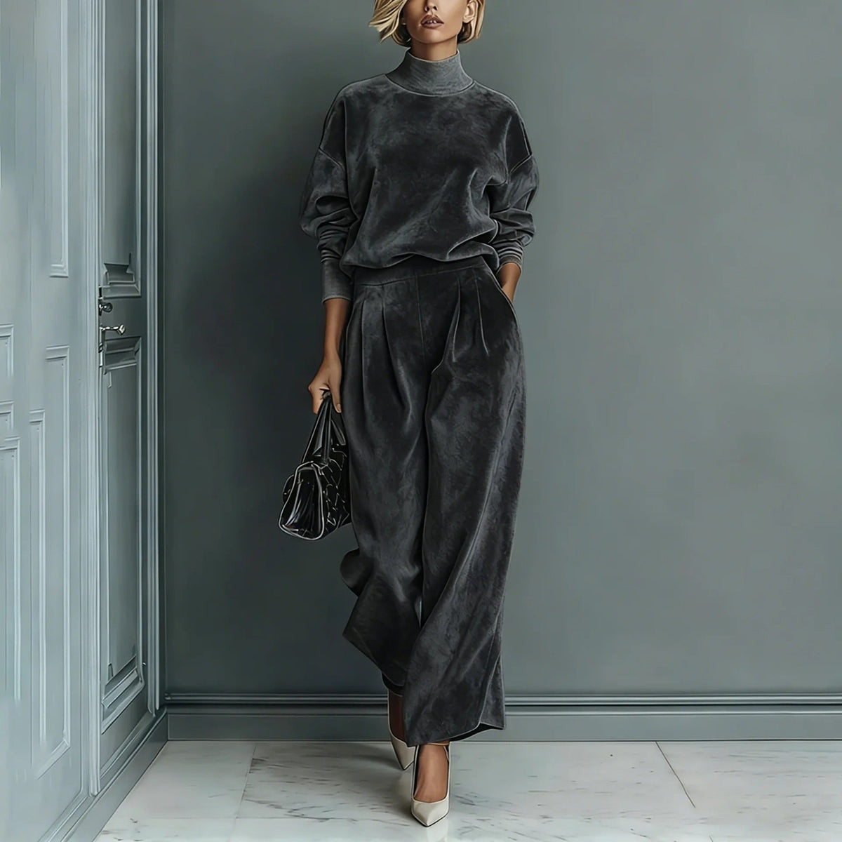 Damen-Samt-Loungewear-Set