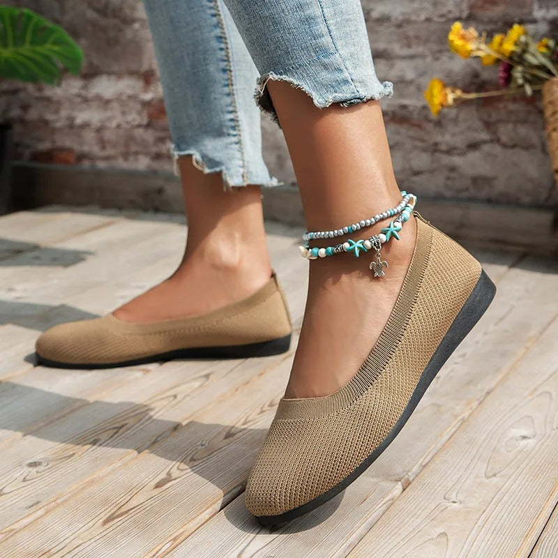 Damen Schlupf-Ballerinas aus Strick