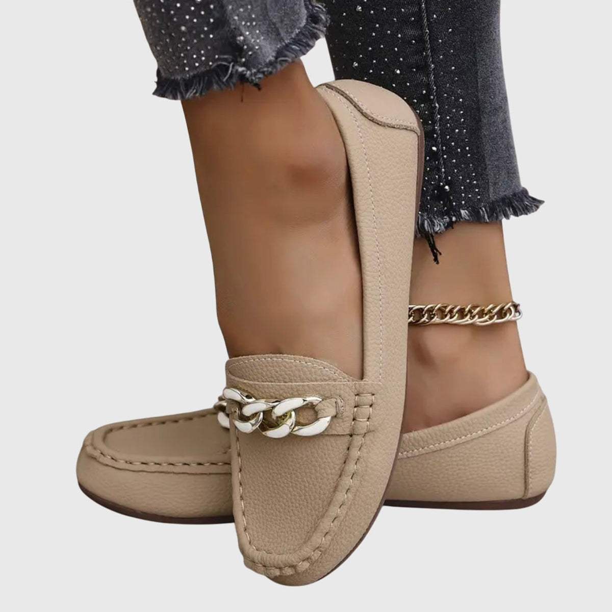 Damen Schlupf-Loafer mit Kettendetail