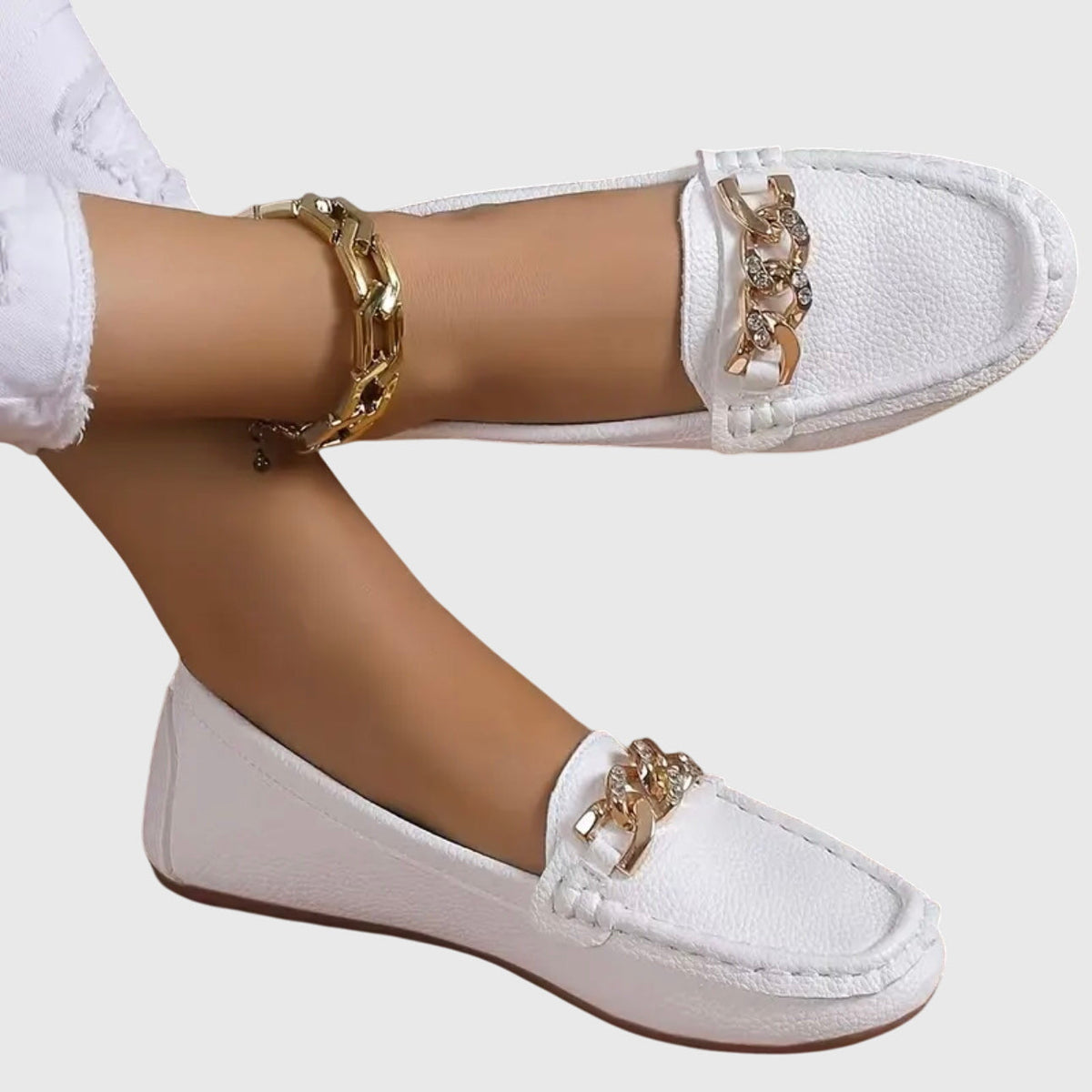 Damen Schlupf-Loafer mit Kettendetail
