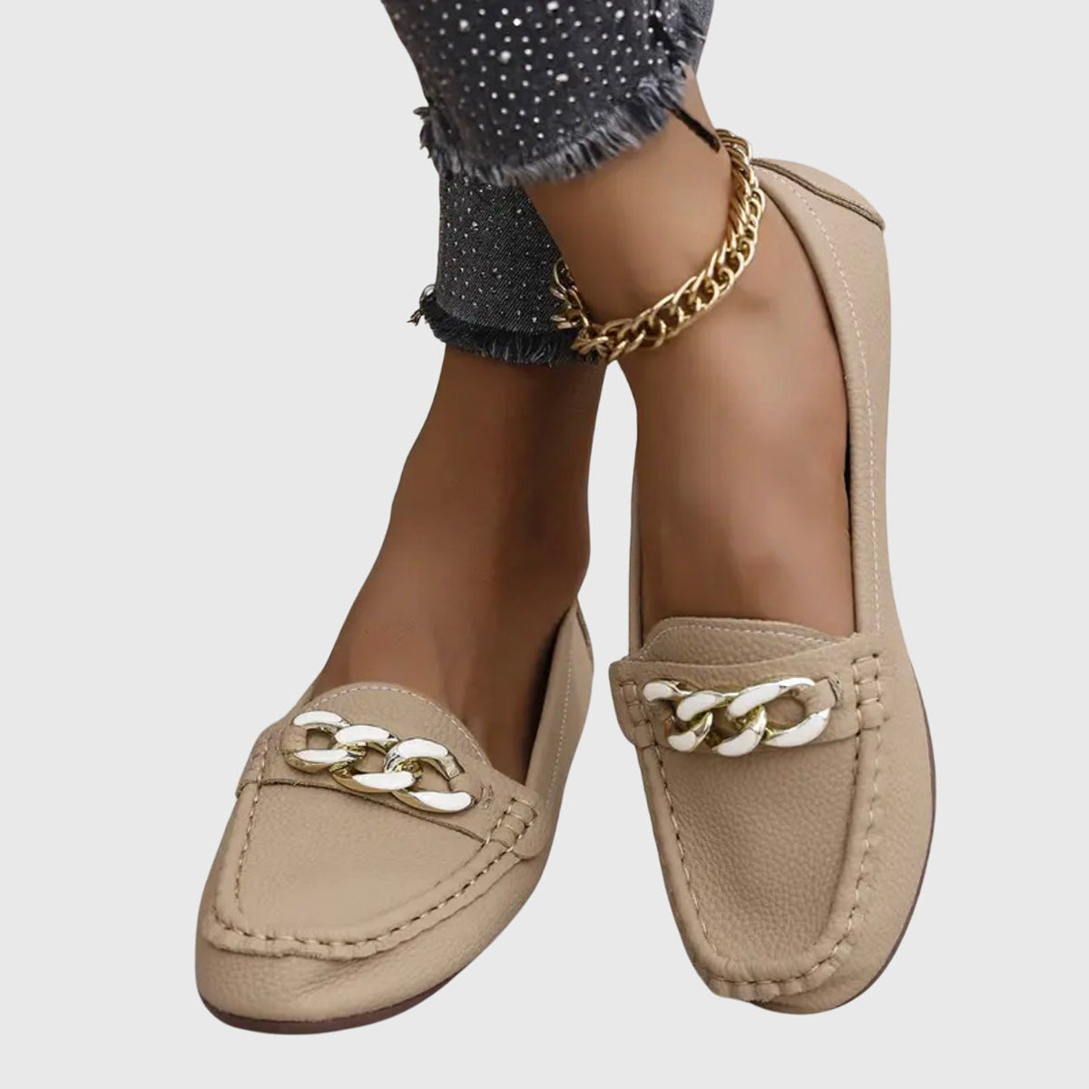 Damen Schlupf-Loafer mit Kettendetail