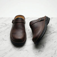 Damen-Slip-on-Premium-Lederclogs mit gepolsterter Sohle