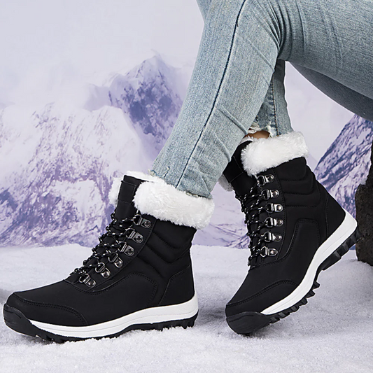 Damen Stiefeletten – gesteppt – mit Fleecefutter – Schnürung – mit Profilsohle – wasserabweisend