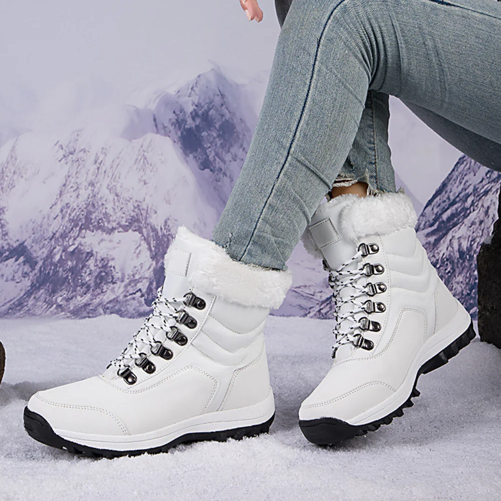 Damen Stiefeletten – gesteppt – mit Fleecefutter – Schnürung – mit Profilsohle – wasserabweisend
