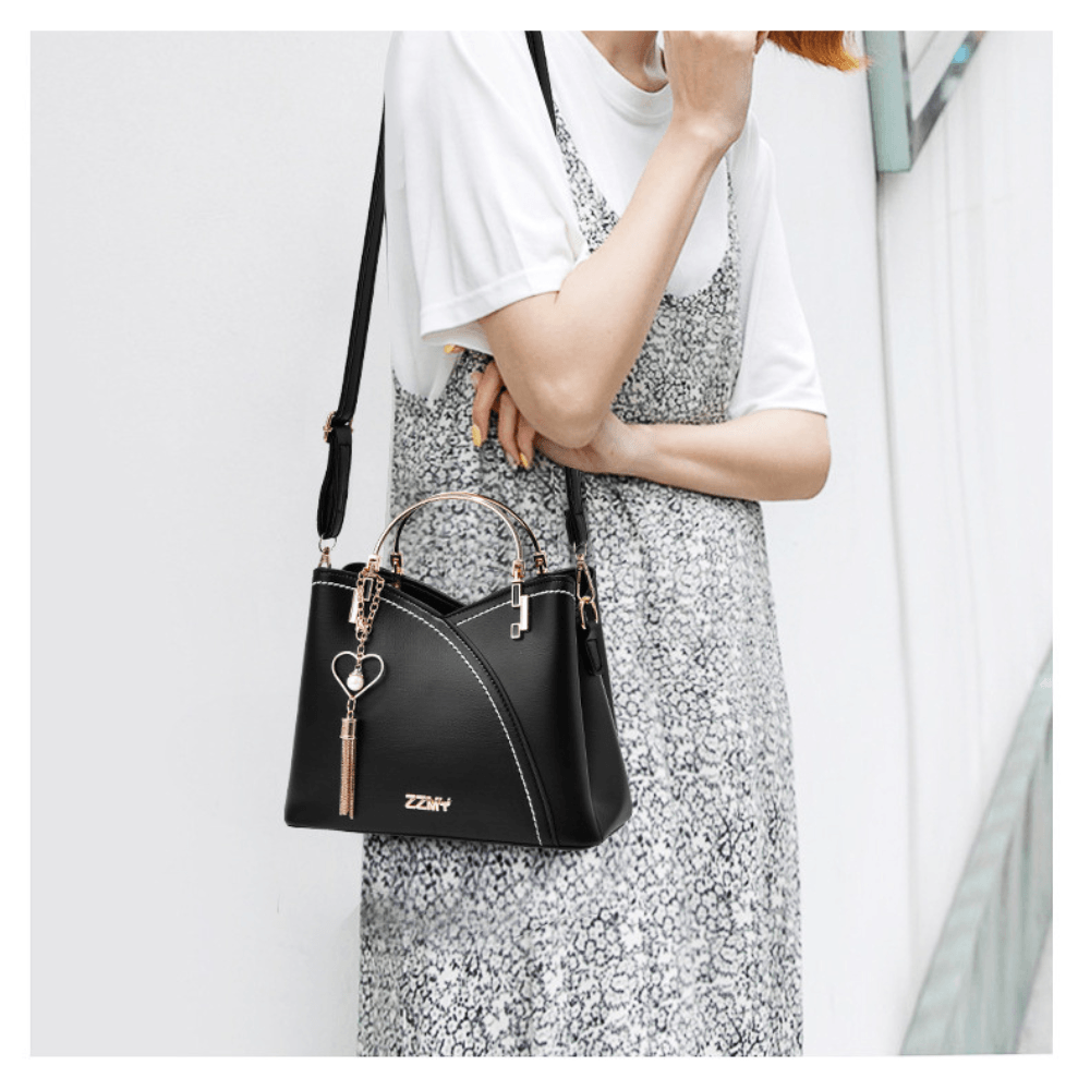 Damen-Leder-Tote-Schultertasche