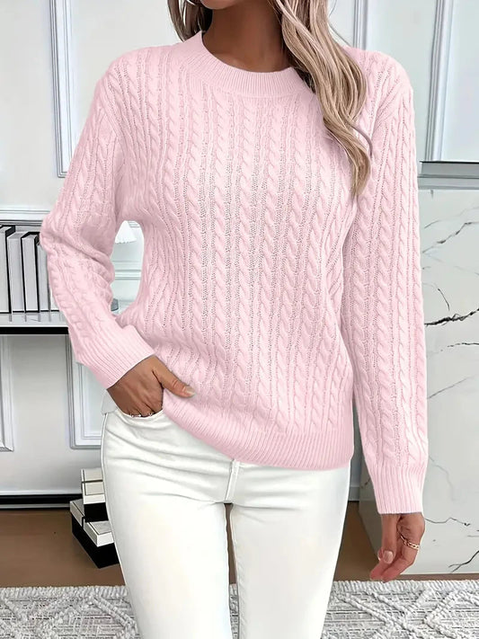 Damen Zopfstrickpullover