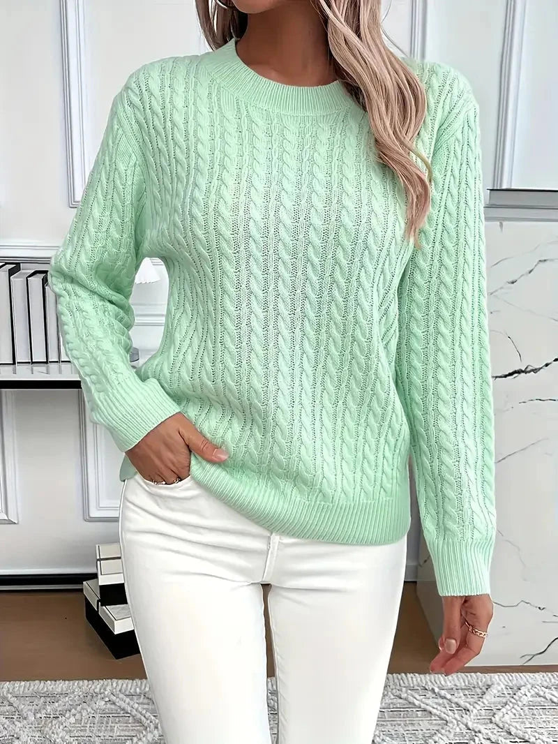 Damen Zopfstrickpullover