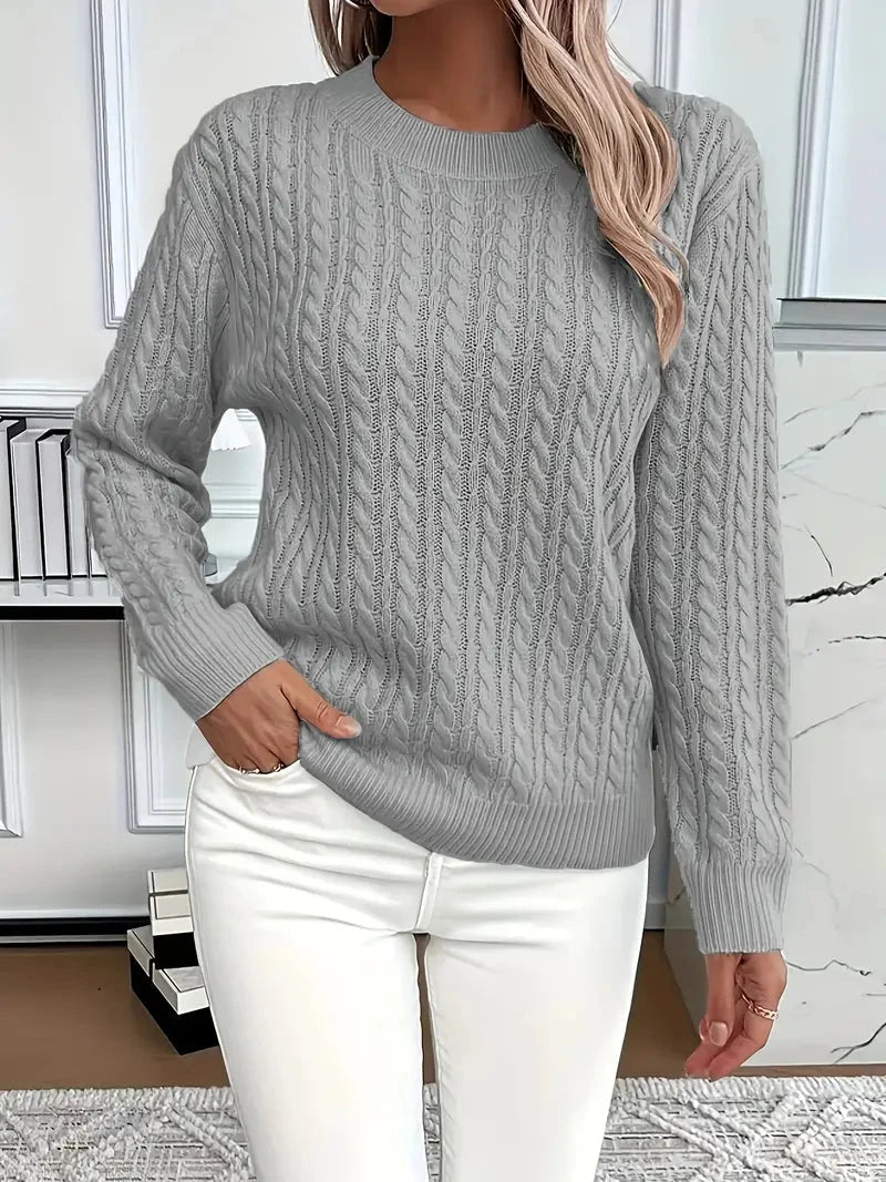 Damen Zopfstrickpullover