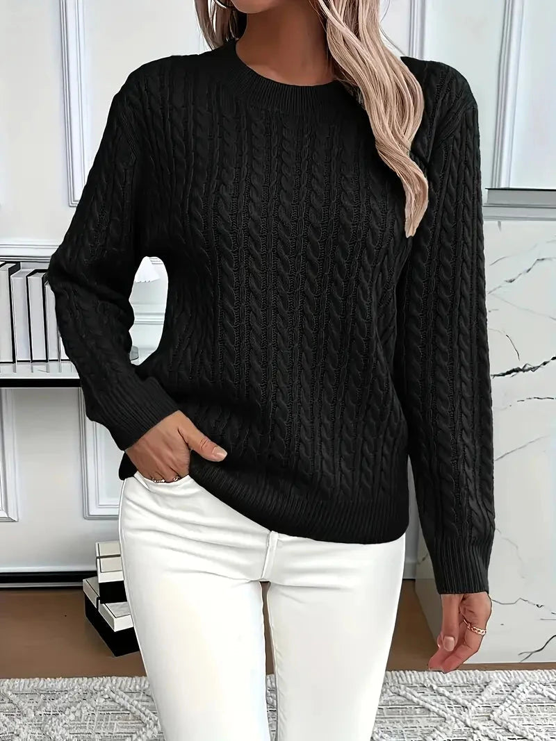 Damen Zopfstrickpullover