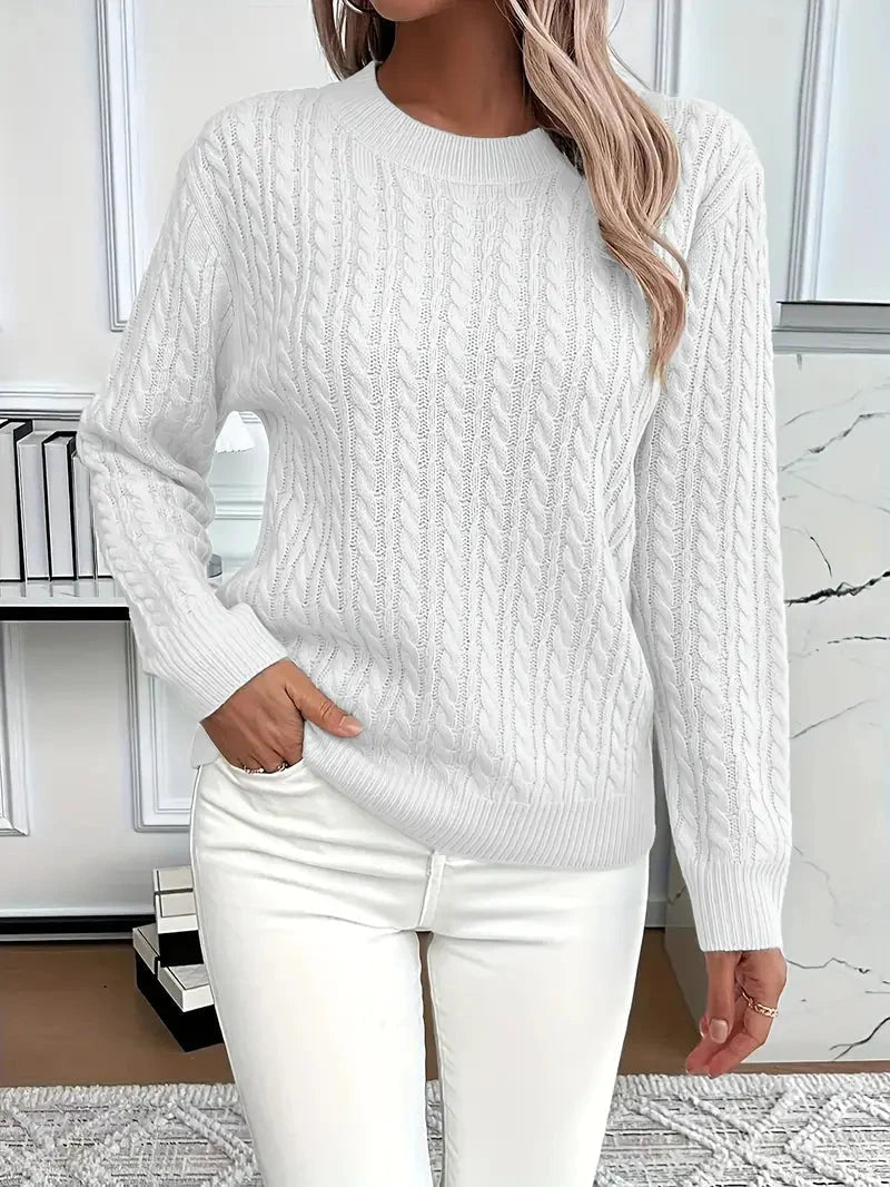 Damen Zopfstrickpullover