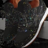 Damen Glitzer Schnürschuhe