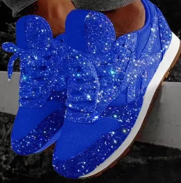 Damen Glitzer Schnürschuhe