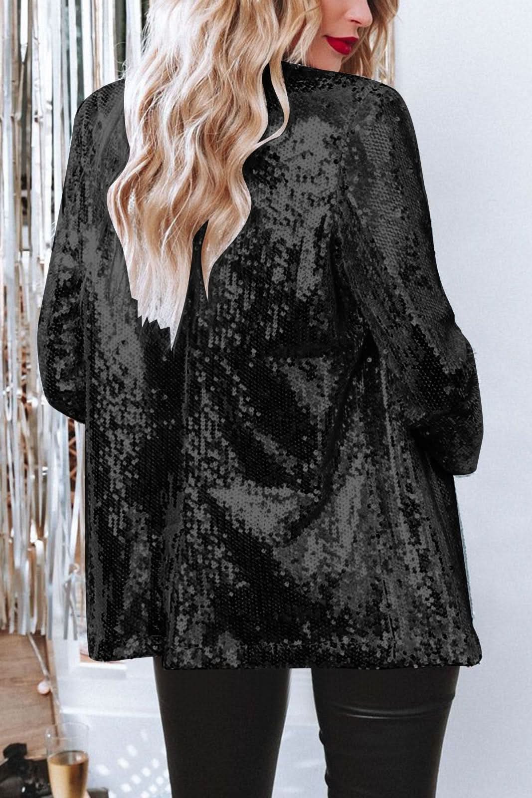 Glitzernder Damen Pailletten-Blazer