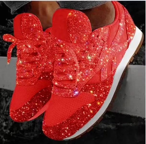 Glitzernde Mesh-Sneaker für Damen für Alltag und Partys