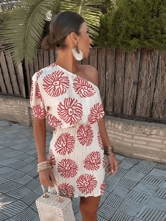 Damen One-Shoulder-Kurzkleid