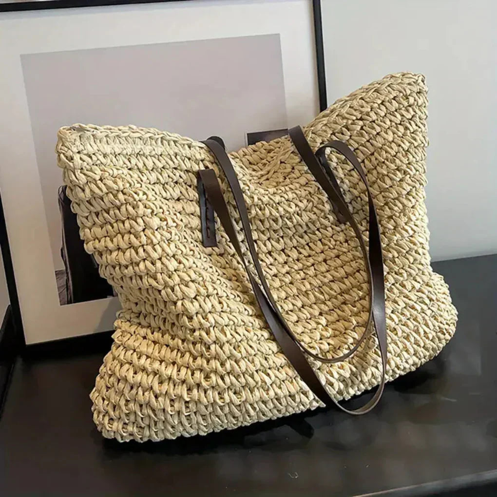 Damen geflochtene Schultertasche – Grosse Tote Bag