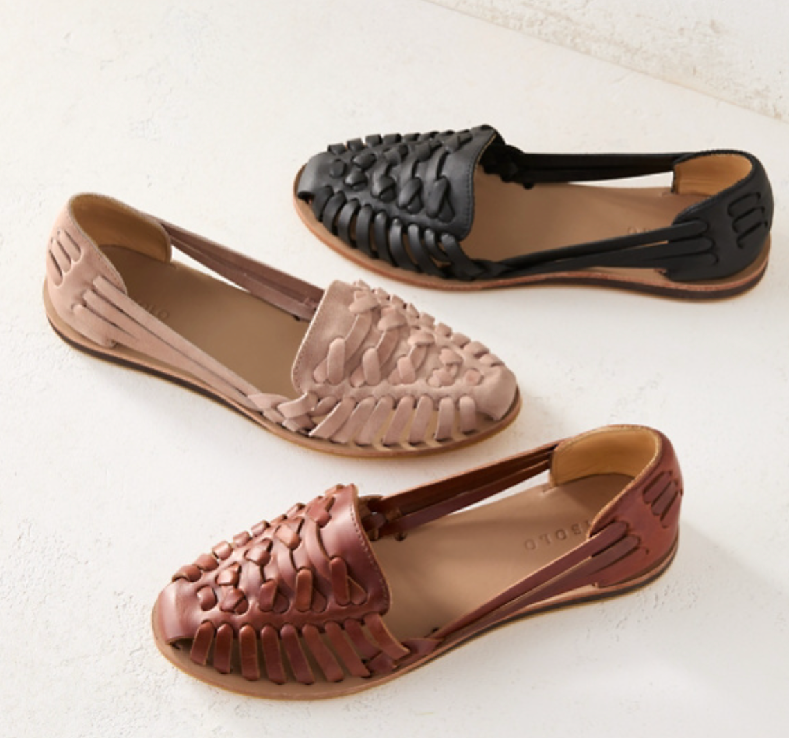 Geflochtene Damensandalen zum Hineinschlüpfen
