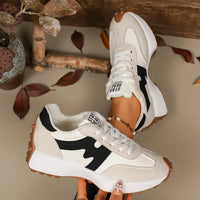 Damen-Plateau-Sportschuhe mit Schnürung