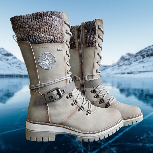 Damen-Schnürstiefel unter dem Knie