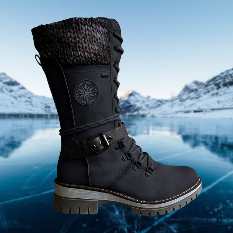 Damen-Schnürstiefel unter dem Knie