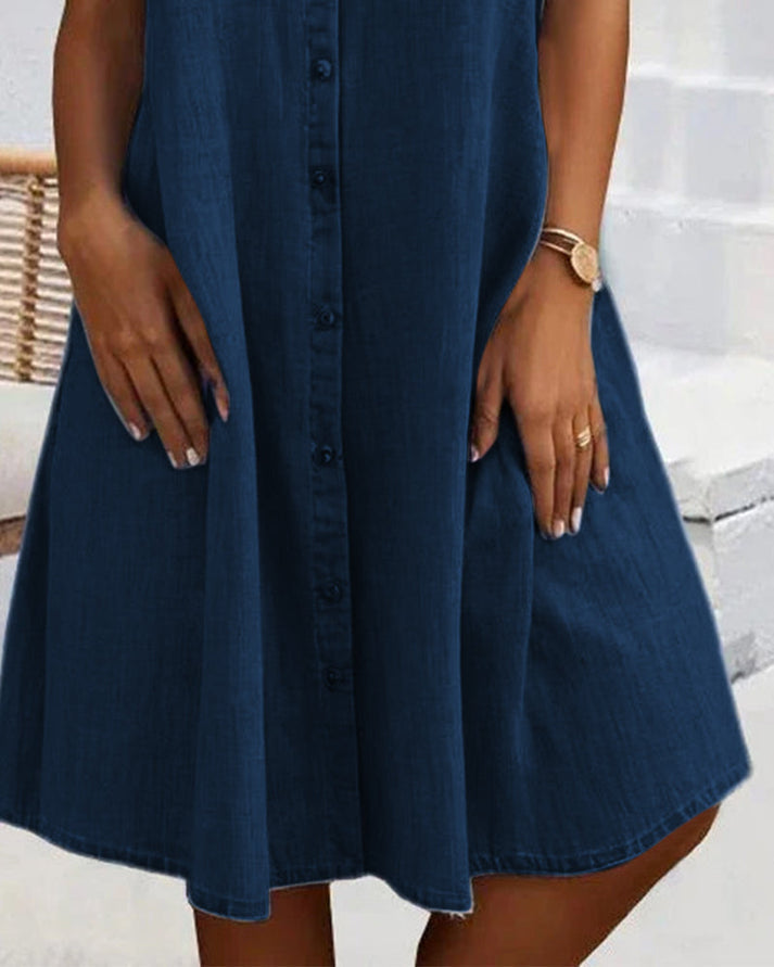 Damen Jeansblusenkleid mit Knöpfen