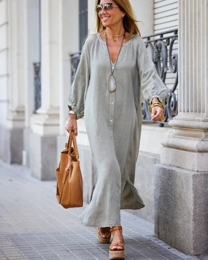 Damen-Maxikleid mit Knöpfen