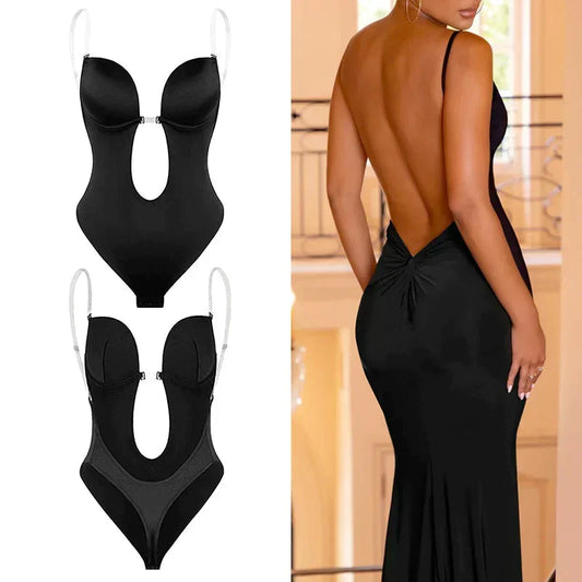 Rückenfreier Damen-Formbody in nahtloser Ausführung für festliche Anlässe